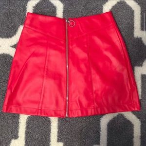 Leather Red skirt
